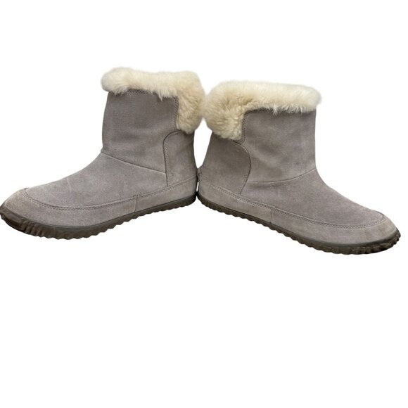 Sorel Gray Ankle Boots with Cream Fur - Picture 7 of 10